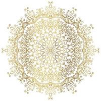 mandala con degradado dorado. ornamental de lujo en color dorado. adorno redondo, elementos repetitivos. vector