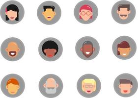 set of face icons vector