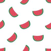 sweet summer seamless pattern with watermelon slices. for wallpaper, fabric, wrapping paper or decoration. Vector shabby hand drawn illustration