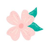 Cute pink flower with texture, design element for postcards, invitations vector