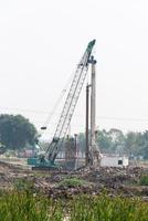 Drilling machine in the construction site. photo