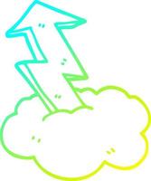 cold gradient line drawing cartoon growth arrow vector