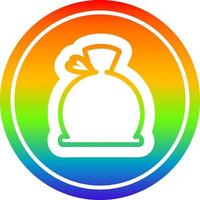 bulging sack circular in rainbow spectrum vector