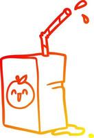 warm gradient line drawing apple juice box vector