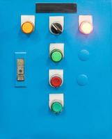 Electrical control box with the switch button. photo