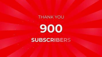 Thank you 900 Subscribers Text on Red Background with Rotating White Rays video