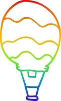 rainbow gradient line drawing cartoon hot air balloon vector