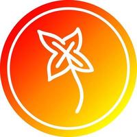 natural leaf circular in hot gradient spectrum vector