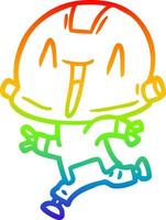 rainbow gradient line drawing cartoon robot vector