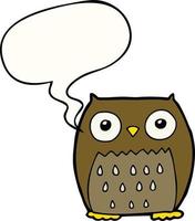 cartoon owl and speech bubble vector