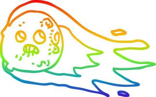 arco iris gradiente línea dibujo dibujos animados preocupado cometa vector