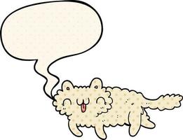 cartoon cat and speech bubble in comic book style vector