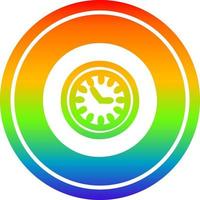 wall clock circular in rainbow spectrum vector