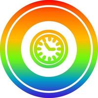 reloj de pared circular en el espectro del arco iris vector