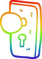 rainbow gradient line drawing cartoon key hole vector