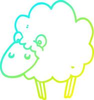 cold gradient line drawing cartoon sheep vector