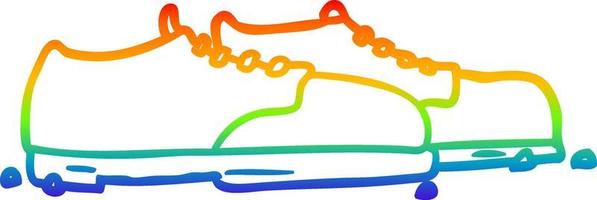 rainbow gradient line drawing old shoes vector