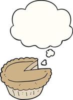 cartoon pie and thought bubble vector