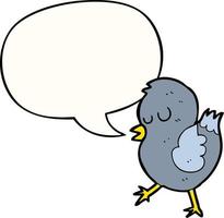 cartoon bird and speech bubble vector