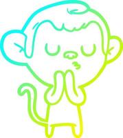 cold gradient line drawing cartoon monkey vector