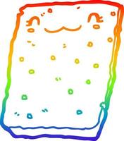 galleta de dibujos animados de dibujo de línea de gradiente de arco iris vector