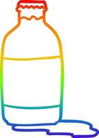 rainbow gradient line drawing pint of fresh milk vector