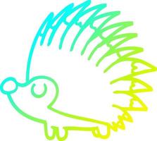 cold gradient line drawing cartoon spiky hedgehog vector