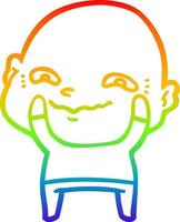 rainbow gradient line drawing cartoon creepy guy vector