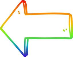 rainbow gradient line drawing cartoon arrow vector