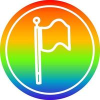 waving flag circular in rainbow spectrum vector