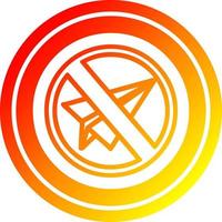 avión de papel prohibir circular en espectro de gradiente caliente vector