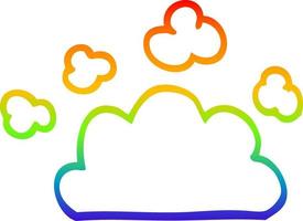 rainbow gradient line drawing cartoon weather cloud vector