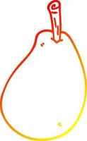 warm gradient line drawing cartoon fresh pear vector