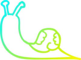 cold gradient line drawing cartoon snail vector