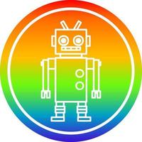 dancing robot circular in rainbow spectrum vector