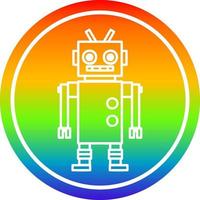 dancing robot circular in rainbow spectrum vector