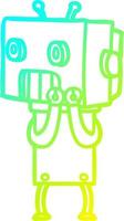 cold gradient line drawing cartoon robot vector