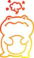 warm gradient line drawing funny cartoon frog vector