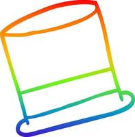 rainbow gradient line drawing cartoon hat vector