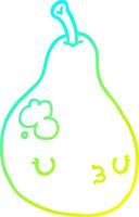 cold gradient line drawing cartoon pear vector