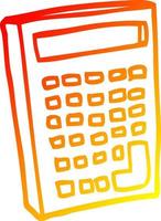 warm gradient line drawing cartoon calculator vector