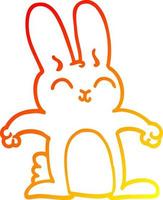 warm gradient line drawing cartoon grey rabbit vector