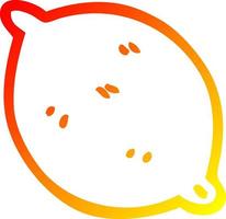 warm gradient line drawing cartoon organic lemon vector