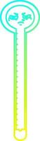 cold gradient line drawing cartoon thermometer vector