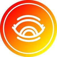 staring eye circular in hot gradient spectrum vector