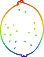 rainbow gradient line drawing cartoon lemon vector