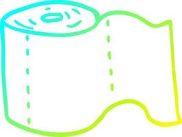 cold gradient line drawing cartoon toilet roll vector