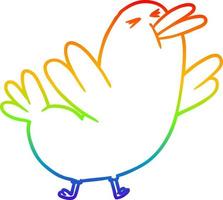 rainbow gradient line drawing cartoon blackbird vector