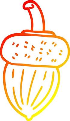 warm gradient line drawing cartoon acorn