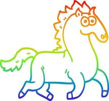 rainbow gradient line drawing cartoon magnificent stallion vector